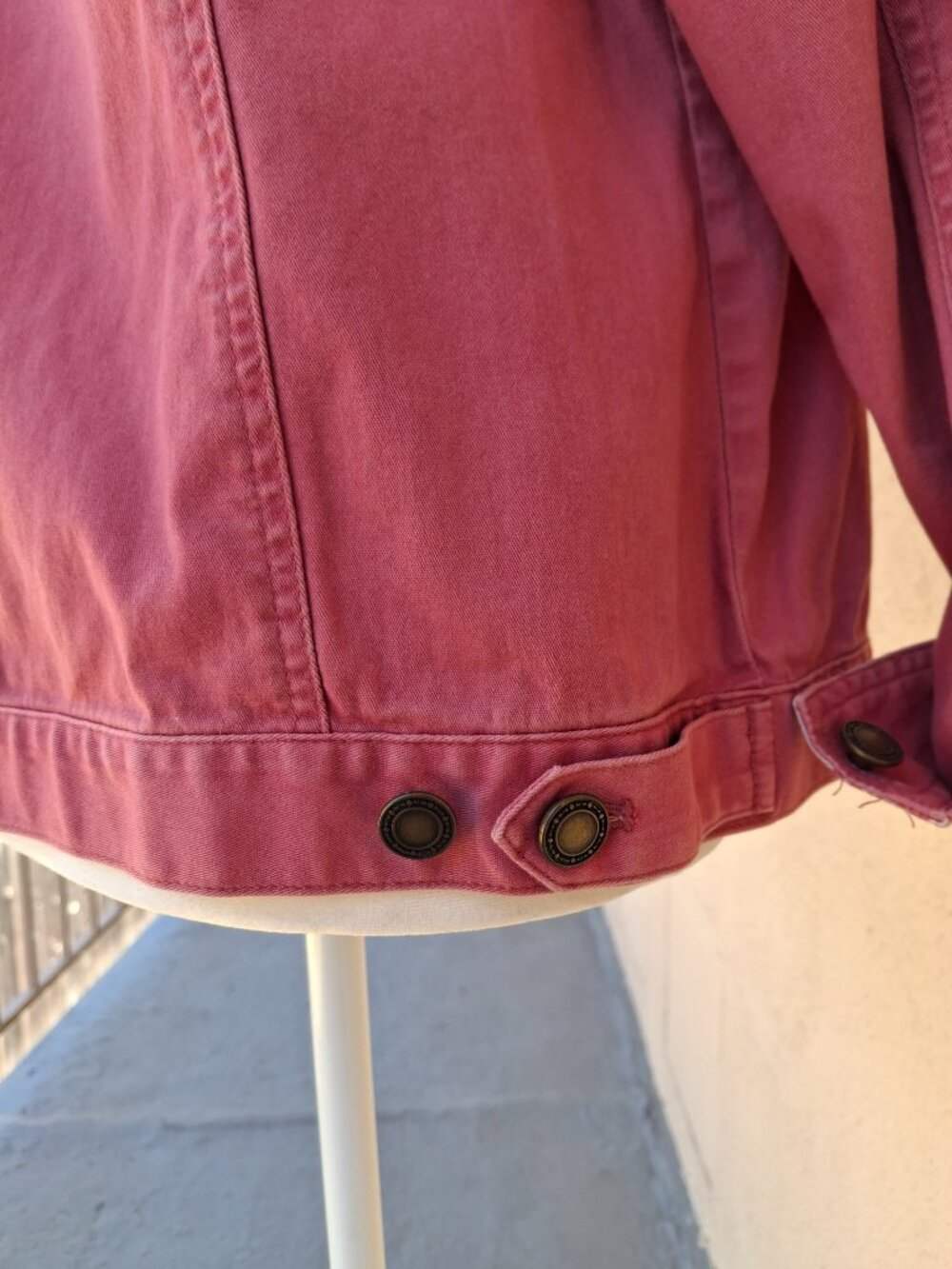Denim & Co. Denim Jacket, Button-Front, Pockets, Botanical Print Trim, Size M - Picture 4 of 12